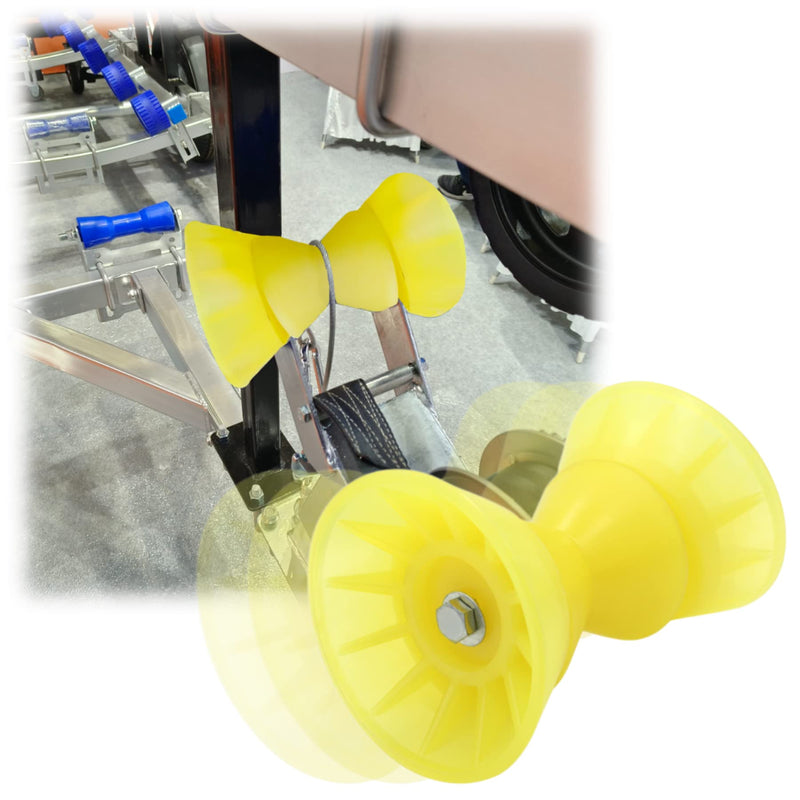 Ultimate 4" X 7" Overall Width Boat Trailer Roller Bow Stop Polyurethane 1/2" Mounting Hole