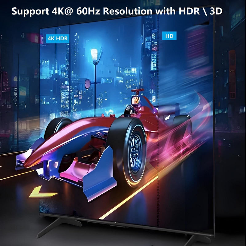 4K@60Hz 2X4 HDMI Switch Splitter 2 in 4 Out with Remote, Dual Power Supply DC5V1A&USB-C Powered, Auto Downscaling, 4K&1080P Sync, 18Gbps HDR10 3D, Only Mirror Screens (No Extend) for PS5 Xbox HDTV