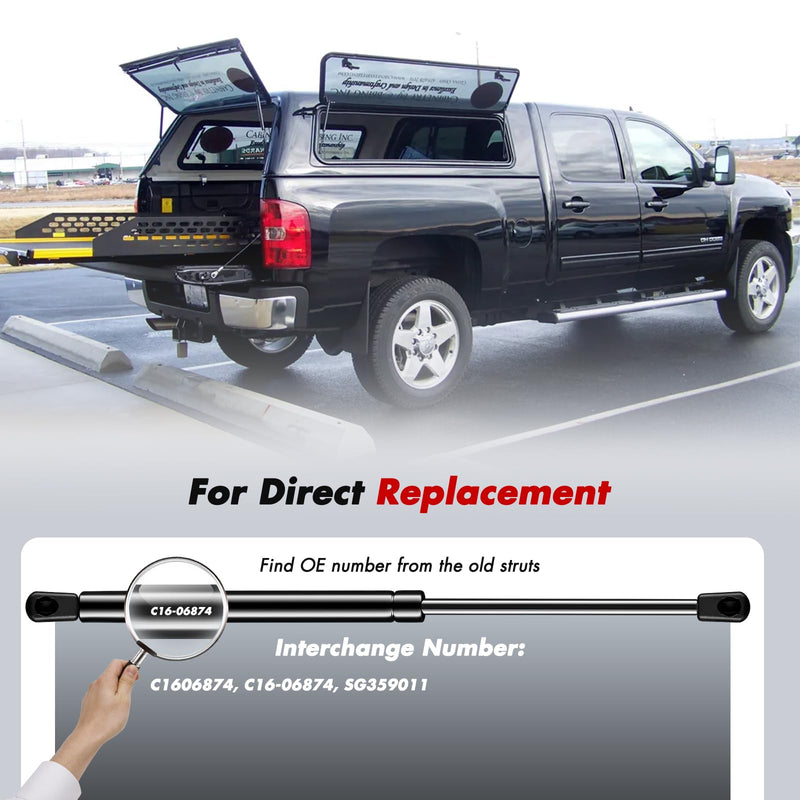 Vepagoo C16-06874 17 inch 40Lb/178N Gas Shocks Struts for Truck Canopy Leer are Camper Shell Truck Topper Rear Window, Pickup Cab Canopy Door, 2pcs (1pair) 40 LB