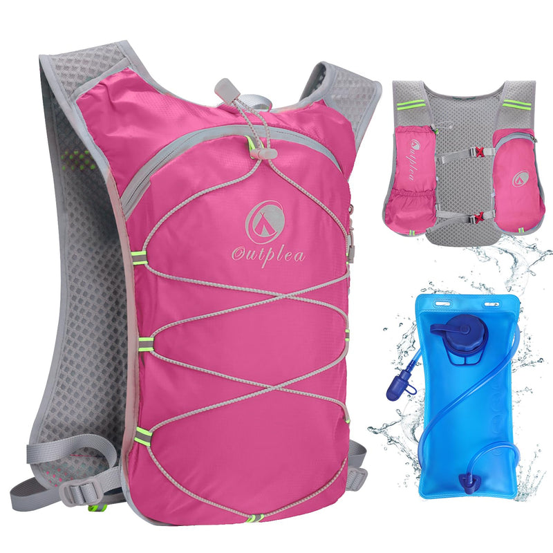 Small Lightweight Running Hydration Vest with 2L Water Bladder for Women, Lightweight Water Backpack Hydropack for Hiking Pink