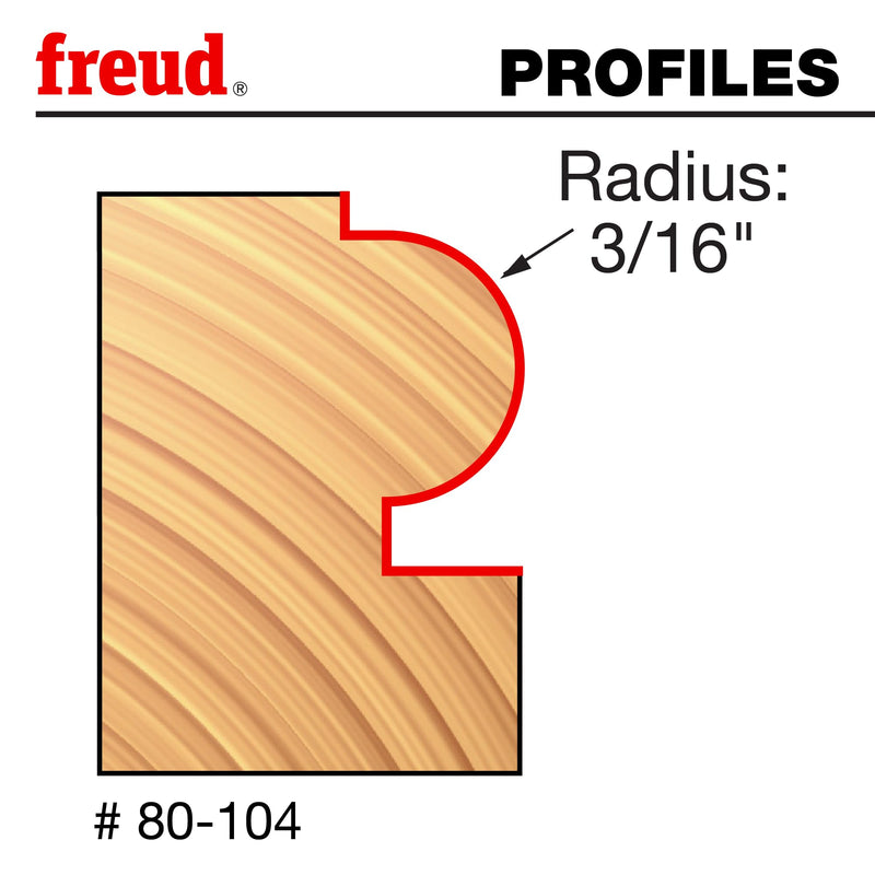 Freud 80-104: 3/16" Radius Traditional Beading Bit with 1/4" Shank