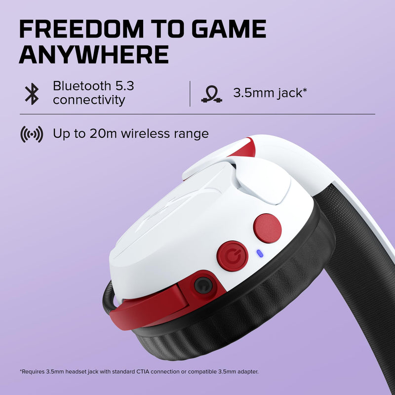 Cloud Mini Kids Wireless (White) | Volume limit 85dB, 25h battery, for PC/Switch/PS/Chromebook/Xbox/Mobile, White