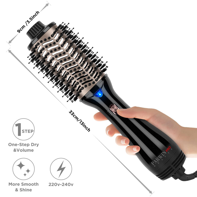 One-Step Hair Dryer Brush, 4-in-1 Hot Air Styler and Blow Dry Brush | Ionic Ceramic Technology, for Drying, Volumising and Straightening, Mid to Long Hair, Black 1. Black - Oval