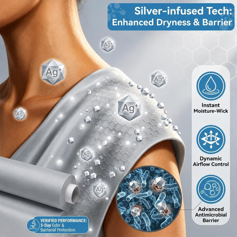 Silver Infused Fabric Roll 10x144 Inch, Soft, Breathable & Non-Adherent Wound Dressing Wrap, Ideal for Wound Care, Dressings, and Skin Fold Protection, Custom-Cut