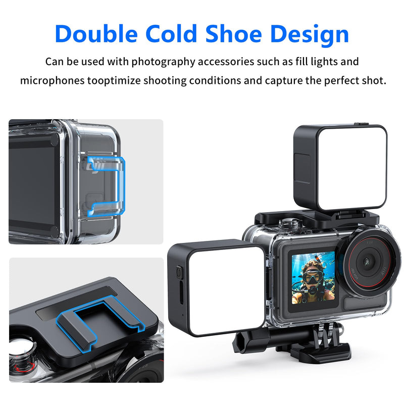 Waterproof Case with Floating Handle Compatible with DJI Osmo Action 3/4/5 Pro, 164FT/50M Underwater Dive Housing Protective Camera Case for Diving, Snorkeling, Surfing, Swimming, Kayaking Action345F