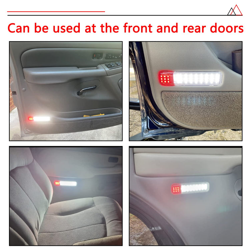 Led Doors Light Courtesy Lights Compatible with Chevy Silverado GMC C/K,Sierra 1500 2500 3500, Suburban, Avalanche, Hum-mer H2 Yukon Car Interior Doors Panel Lighting RED&WHITE