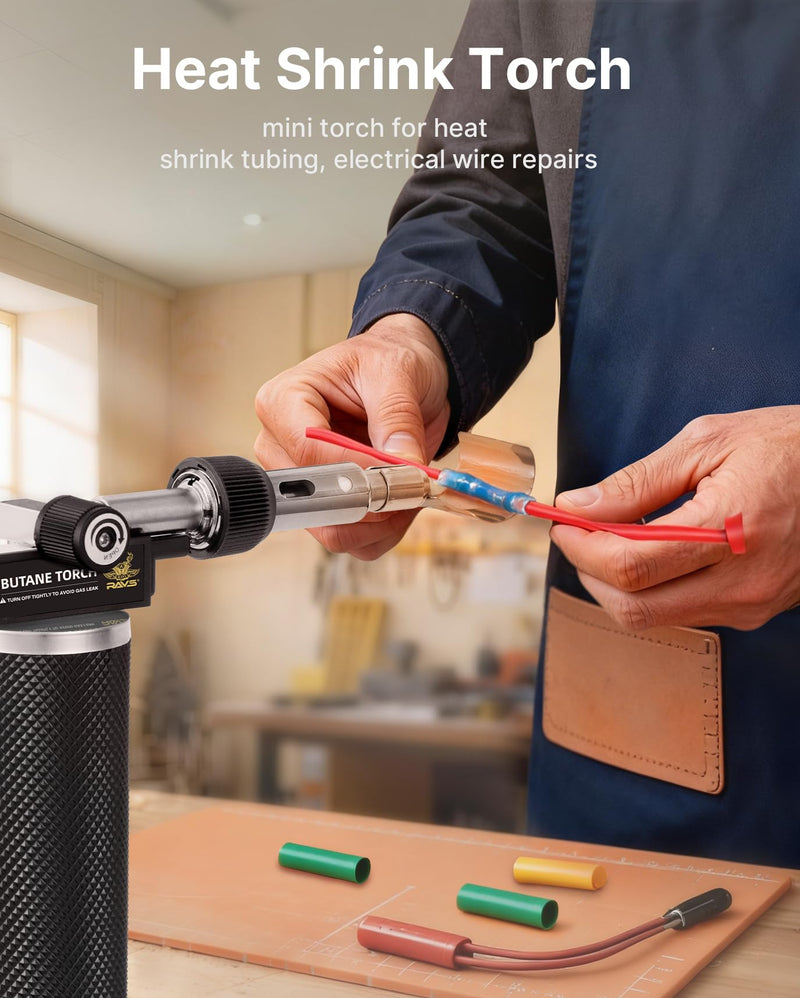 RAVS Butane Soldering Iron Kit Cordless, 14-Piece Multi-Function Butane Torch Kit, Portable Brazing Torch with Adjustable Flame, Without Butane Fuel, Unique Gifts for Men Women Husband RBT600