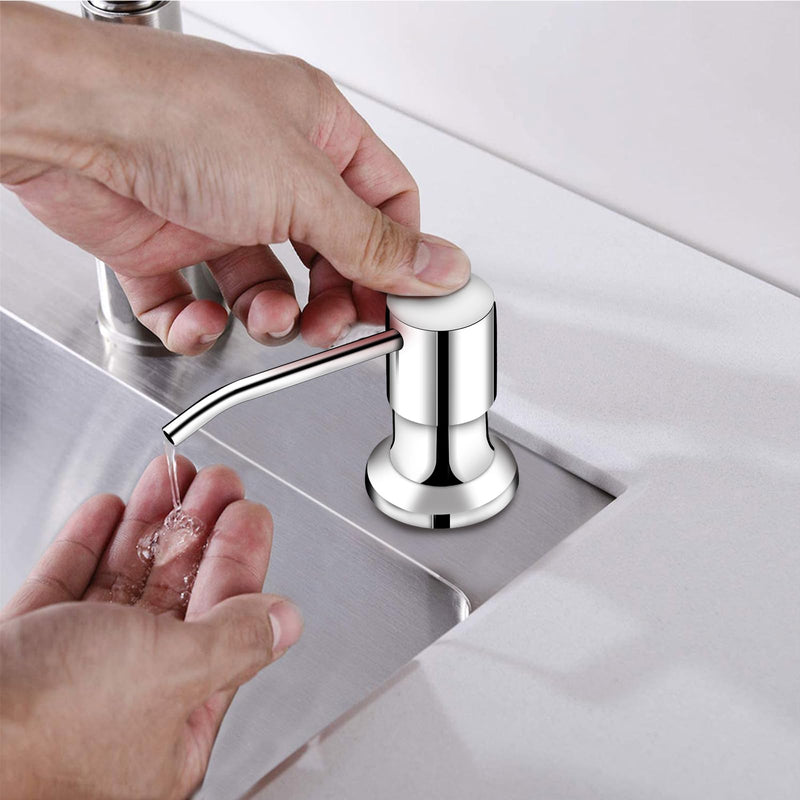 Sink Soap Dispenser, Kichen Sink SoapDispenser, 47" Extension Tube kit, Under Sink Soap Dispenser Pump, No Need More Refills （Chrome-2 Pack） Chrome-2 Pack