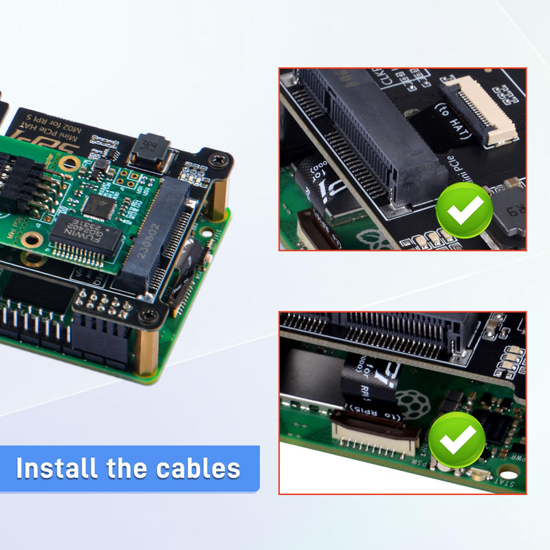 GeeekPi PCIe Express to Mini PCIe HAT M02 for Raspberry Pi 5, Support All Mini PCIe Devices Network Cards Mini PCIe Adapter