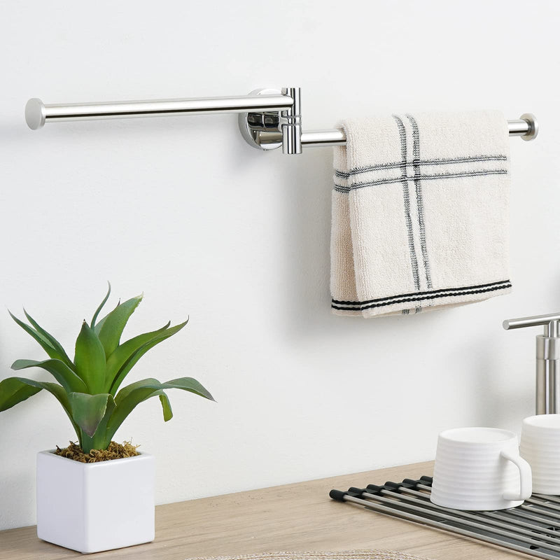 KES Swivel Towel Bar for Bathroom 9-Inch Kitchen Swing Out Double Towel Bar 2-Arm Kitchen Wall Mounted SUS 304 Stainless Steel Polished, A2106S23 Polished Finish