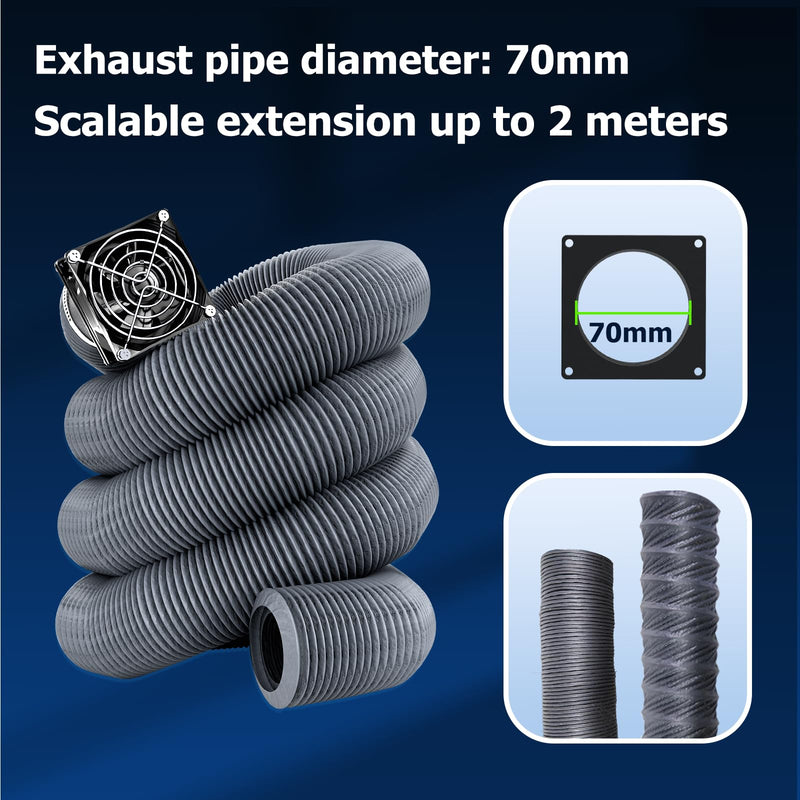 YOOPAI Fan Fume Extraction Kit for 3D Printer Enclosure, Exhaust Pipe with Low Noise Exhaust Fan, Efficient Ventilation, Exhaust Odors Smoke and Dust