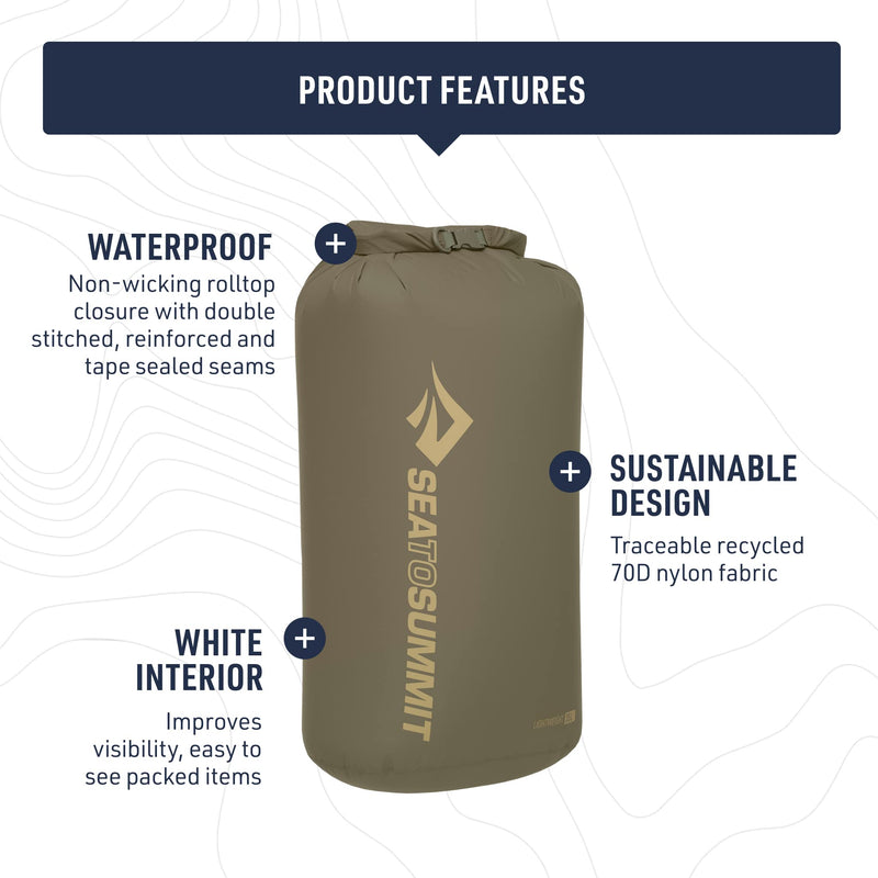 Sea to Summit Lightweight Dry Bag, Multi-Purpose Dry Storage Spicy Orange 3 Liter