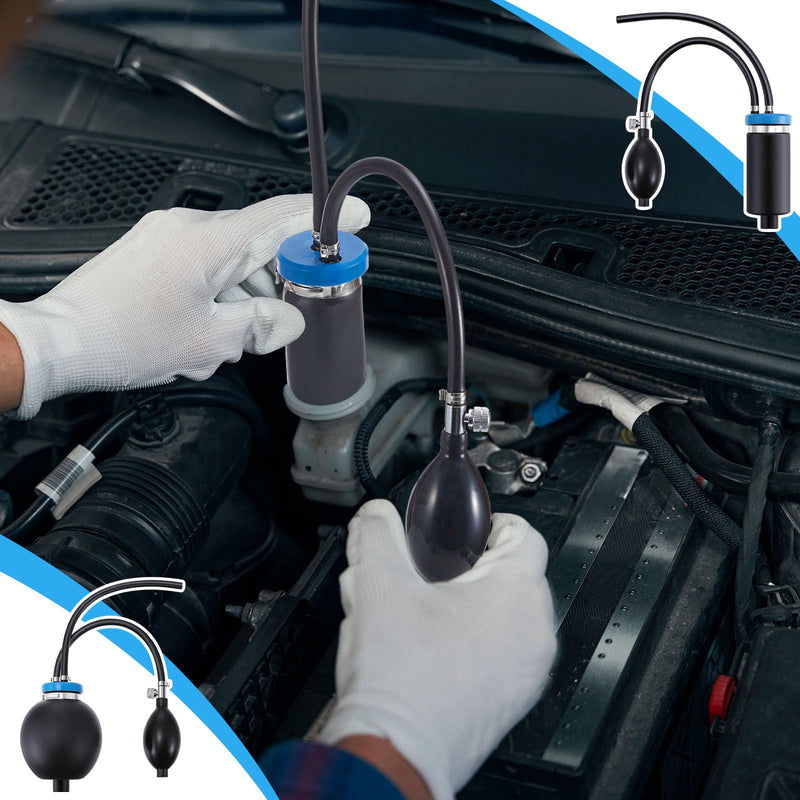 2 Pcs Universal Easy Intake Adapter Automotive Smoke Machine Inflatable Bladder Block off Diagnostic Car Smoke Leak Tester Detector for 12V Vehicles Pipe Fuel Leakage Detection 2