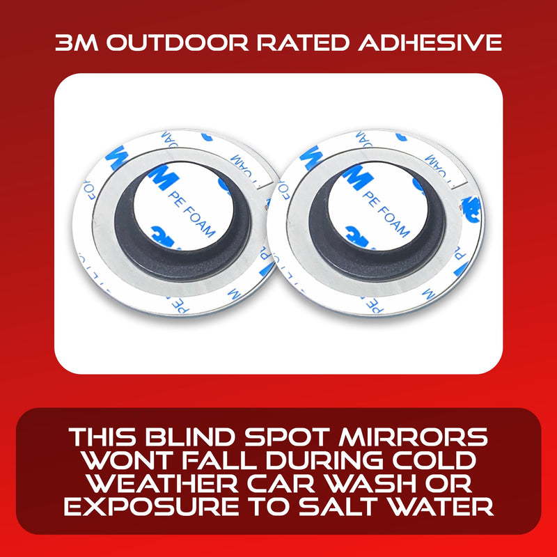 2.5" Unique Convex Blind Spot Side: Rear View - Truck And Car Rearview Mirror - Automotive Exterior Blindspot Accessories For Men & Women - Auto Parts (2pack)