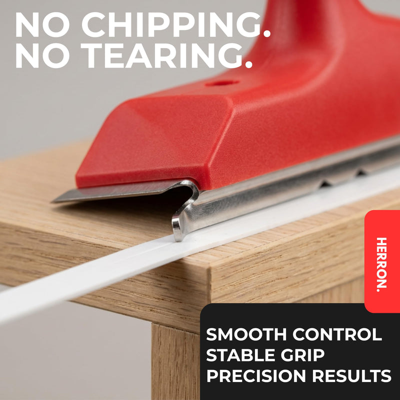 HERRON 3-in-1 Edge Banding Trimmer – Manual Veneer & Laminate Cutter with High Carbon Steel Blade, Woodworking Edge Band Trimmer for PVC, ABS, Melamine – Deburring Tool for Cabinets, Furniture, DIY