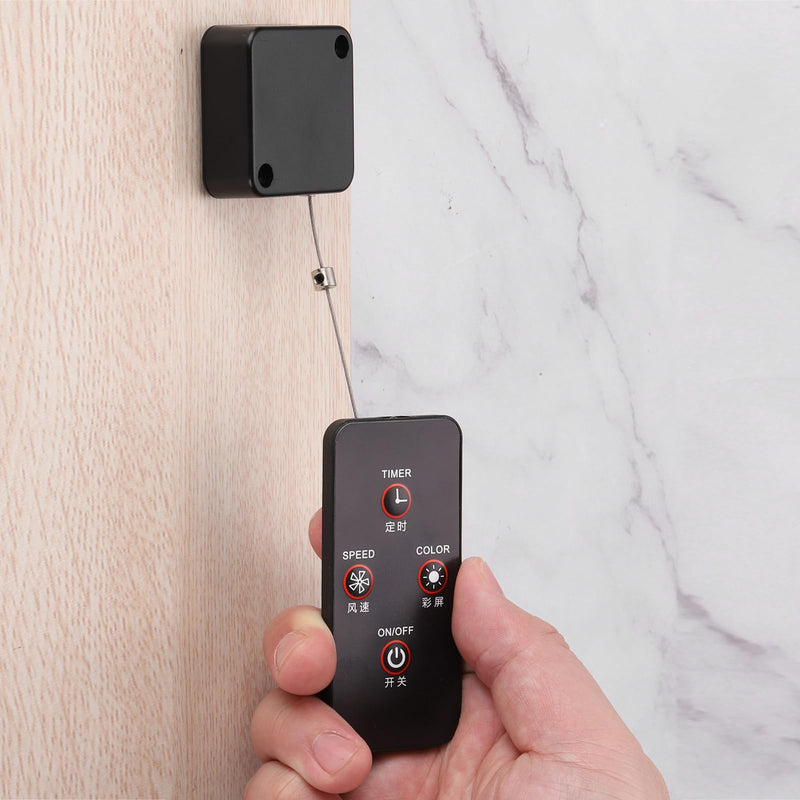 MECCANIXITY 4.9 ft Retractable Cable Lock with Adhesive Arc Patch Remote Control Security Lock with Adjustable Cord Tether Anti Theft for Laptop, TV, 600g, Black, 4 Pack 4.9ft