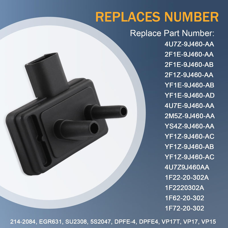DPFE4 EGR Valve Pressure Feedback Sensor Replacement for Ford F150 Mustang Escape Ranger Focus F250 Windstar Explorer Sport Trac Mazda Mercury Lincoln Town Car 4U7Z9J460AA 4U7Z-9J460-AA