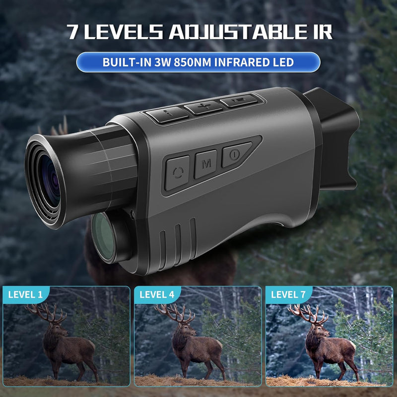 Night Vision Monocular, [2024 Upgrade] 1312FT Monocular Night Vision Goggles, HD Hunting Night Vision for Long Rang Infrared Goggles Night