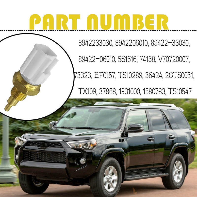 Coolant Water Temperature Sensor, Compatible with T0yota, High-Lander, Lexus, RAV4, Camry, Land Cruiser, Ava-lon, Corolla, Sequoia, ES350, Replace 89422-33030 89422-06010 179700-0480