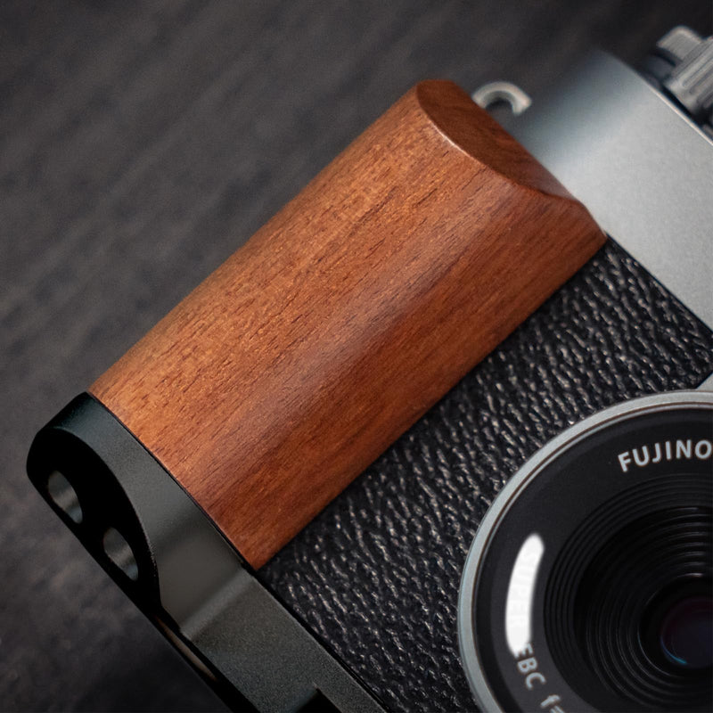 L-Shaped Camera Handle ，Compatible with FUJIFILM Fuji X Half X-HF1 Camera ，Precious Vintage Solid Wood Grip | Handcrafted by Experienced Artisans (Desert Ironwood Black) Desert Ironwood Black