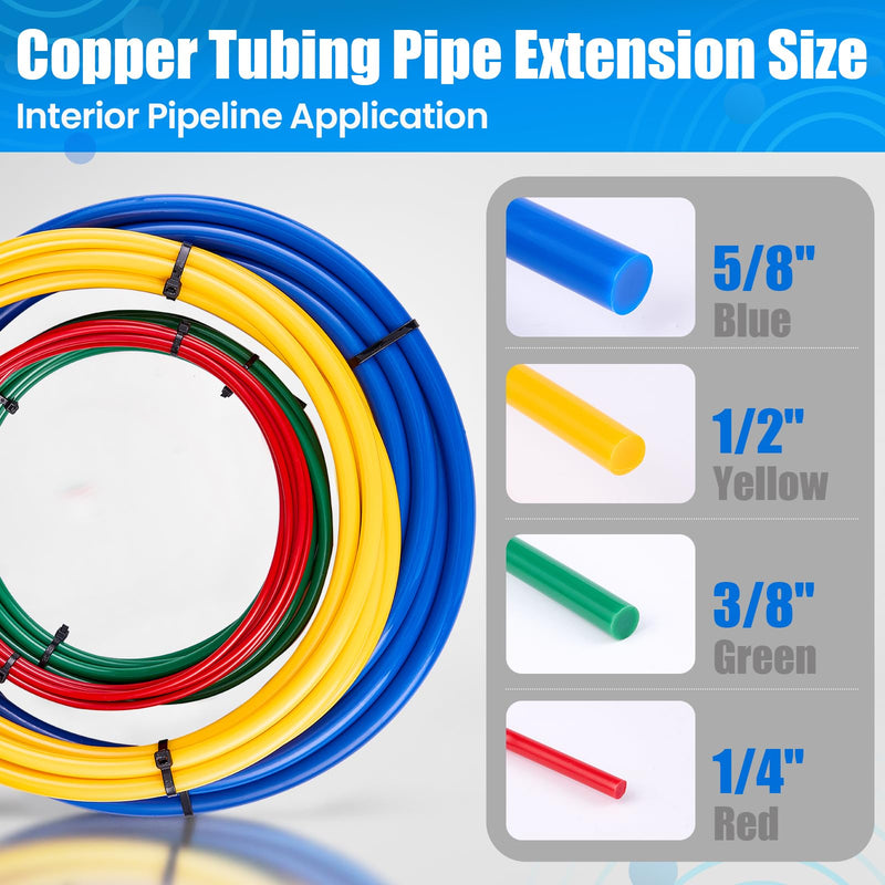 WISSCOOL 4Pcs Conditioning Copper Tubing Pipe Extension 1/4" 3/8" 1/2" 5/8" Sizes AC Copper Pipe Bender for HVAC Refrigerator Repair Tube Bender Set