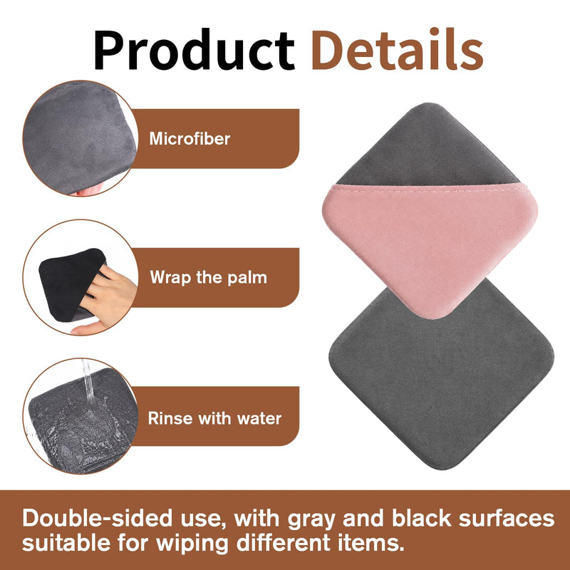 Car Screen Cleaner, 4''×4'' Square Microfiber Cloth Non-Scratch (Pink) | Universal Auto Touchscreen Cleaning Wipes Foldable Touch Screen Cleaner Cloth for Vehicle Dashboard Car Display Interior