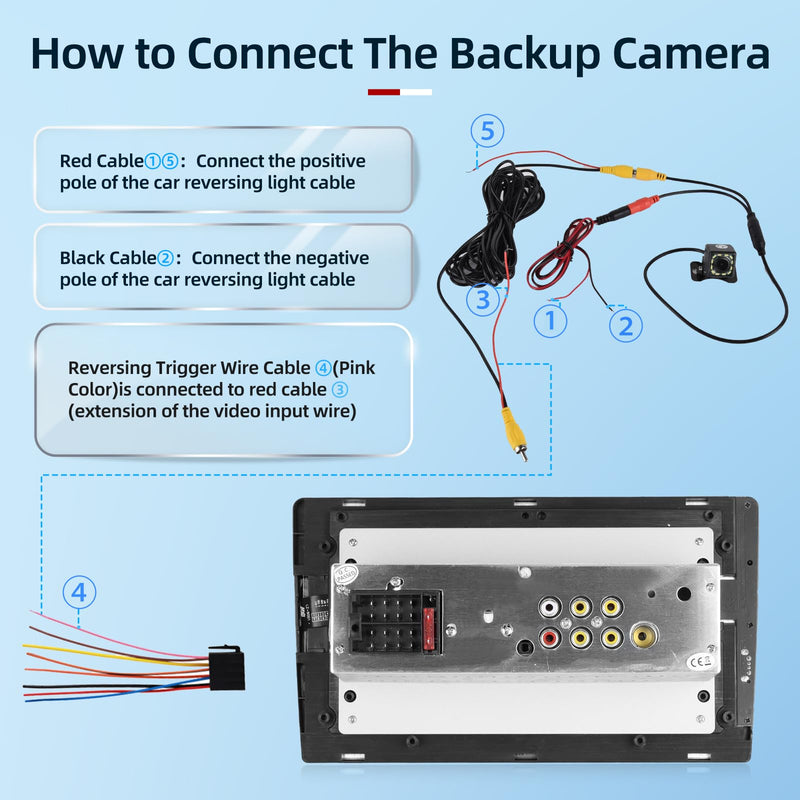 Car Rear View Camera Backup Reverse Camera HD 170° Wide Angle 12 LED Night Vision, for RV Trucks Trailer SUV