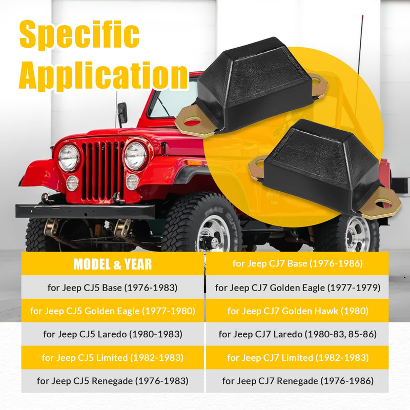 9.9137G Universal Bump Stop Leaf Spring Bumper Kit, fit for Jeep, SUVs and Trucks, for Jeep CJ5 (1976-1983), for Jeep CJ7 (1976-1986), 2-PACK