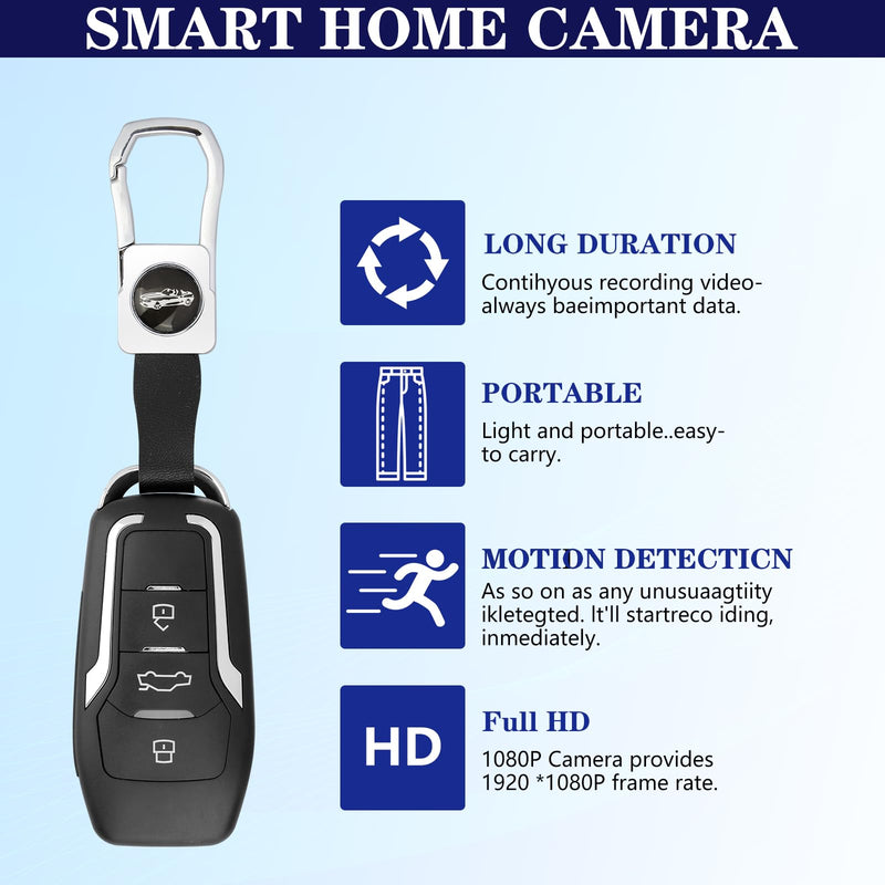 64GB Hidden Camera Car Key - with Motion Detection, 300 Mins Battery, for Indoor Outdoor Nanny Cam Surveillance