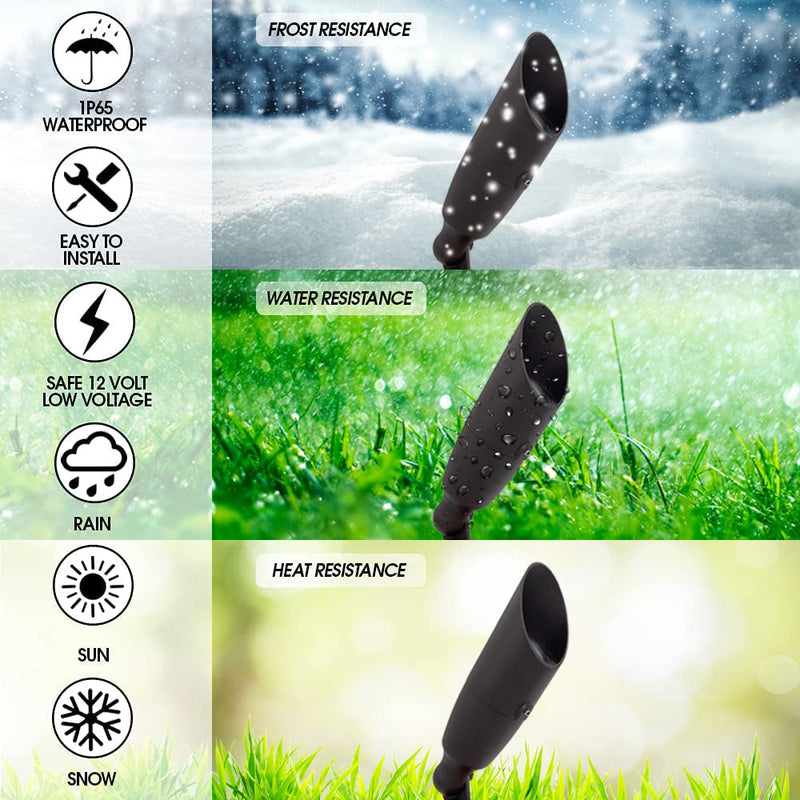 LED Spot Lights Outdoor LED Landscape Light 114 - Solid Aluminum Metal LED Garden Lights 12 Volt Landscape Lighting LED Yard Lights for Bright Long Lasting Home Garden Patio Area Lighting (No bulb)