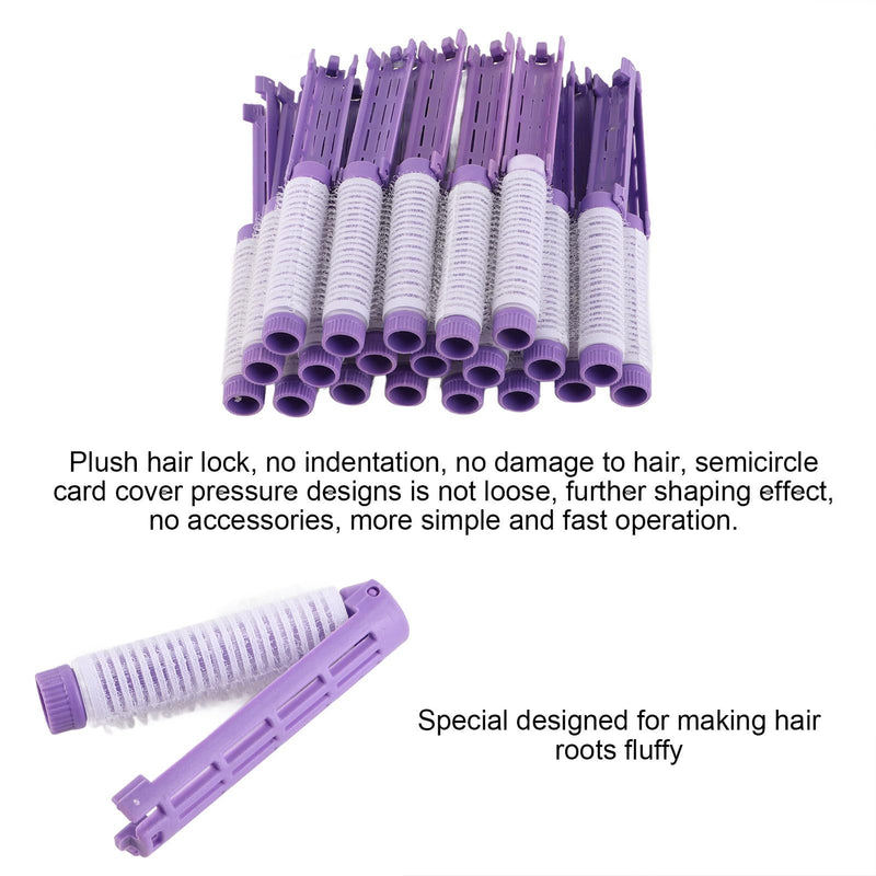 20pcs Hair Rollers Perming Rods, Fluffy Plush Hair Rollers Curler(Purple) | Plastic/Resin Perm Rods With Plush Lock Design For Comfy, Salon-Style Waves & Curls At Home Medium Purple 1 count (Pack of 20)