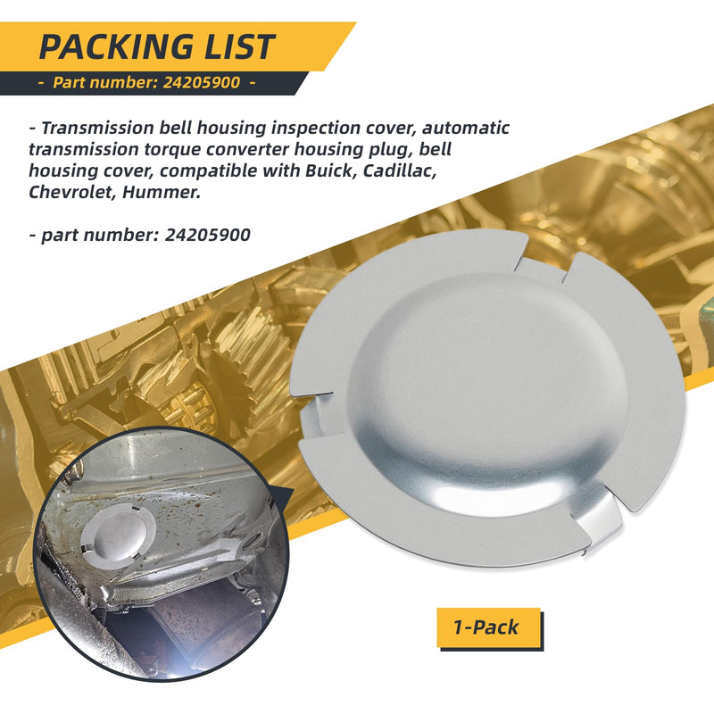 24205900Transmission Bell Housing Inspection Cover (62 mm) Automatic Transmission Torque Converter Housing Plug With 3 Tangs (Tabs) Compatible with Buick Cadillac Chevrolet Hummer Transmission cover
