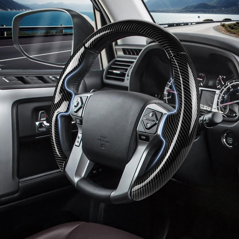 Fit for Toyota Steering Wheel Cover, Steering Wheel Cover for Tacoma(2012-2023) 4Runner(2010-2024) Tundra(2014-2021) Sequoia(2014-2022) Accessories (Glossy Black) Glossy Black