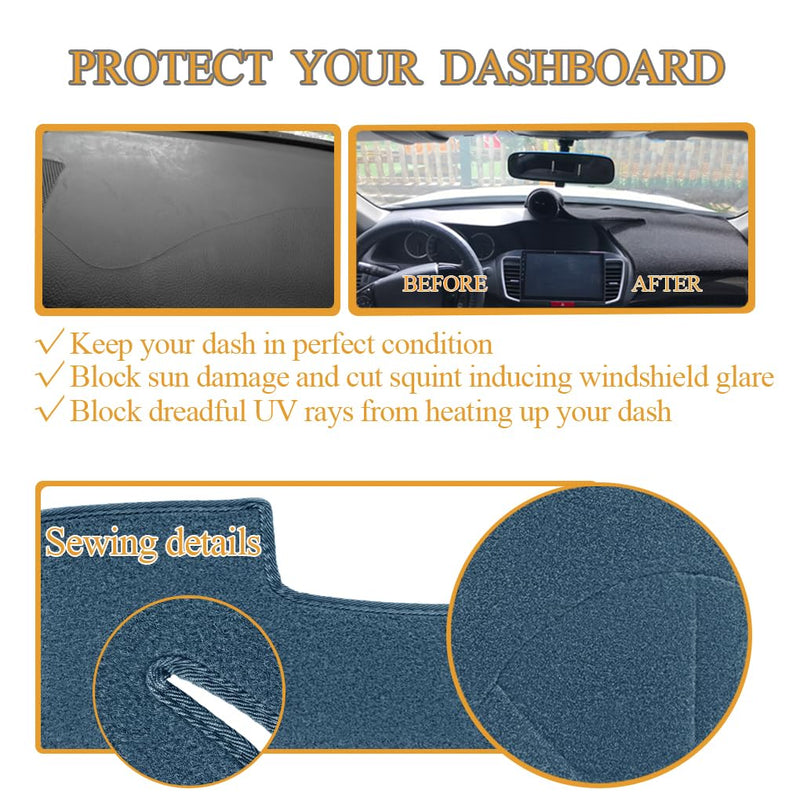 Yiz Dash Cover Mat Fit for Chevy Chevrolet Silverado/GMC Sierra C1500 C2500 C3500 K1500 K2500 K3500 Pickup Truck 1988-1994, 1992-94 GMC Yukon/Chevy Blazer Suburban Dashboard Pad Carpet (88-94 Blue)Y25 88-94 NavyBlue