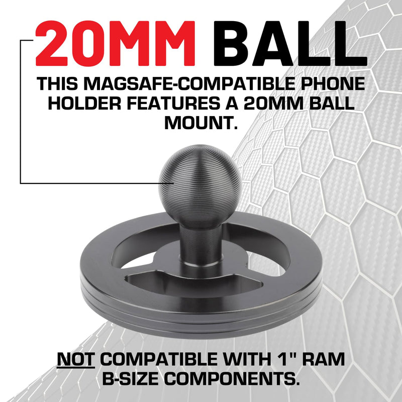 Bulletpoint Dash Mount Magnetic Cell Phone Holder Compatible with MagSafe iPhone Smartphones - 20mm (0.787 inches) Attachment Ball (MagSafe Holder with 7cm Arm) MagSafe Holder with 7cm Arm