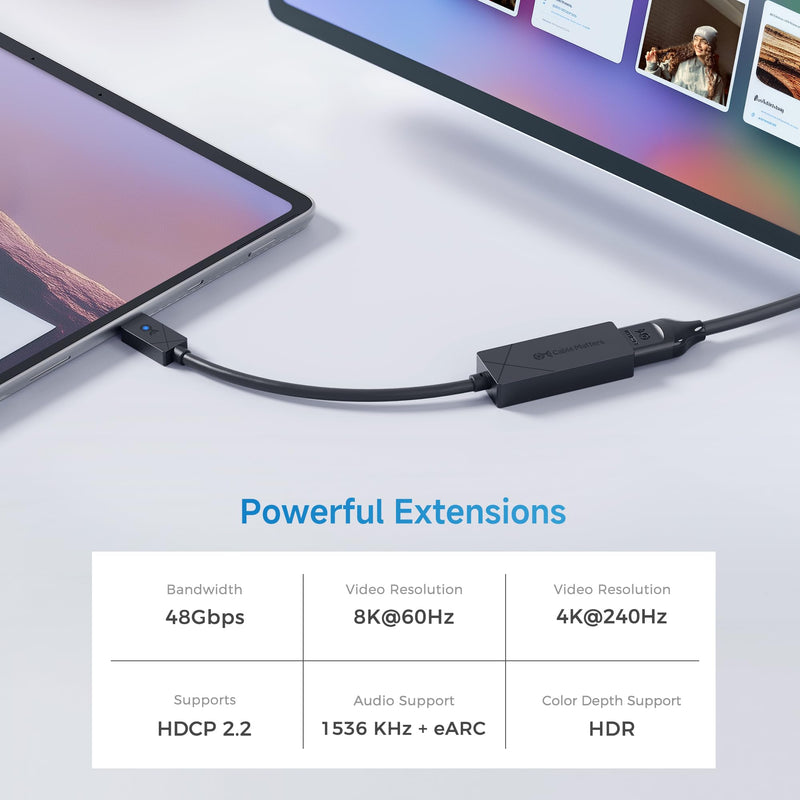 Cable Matters [Designed for Microsoft Surface] USB C to HDMI 2.1 Adapter, Supports 4K@240hz, 8K@60hz, HDR, Compatible with Surface Pro/Laptop/Book with USBC or Thunderbolt 4