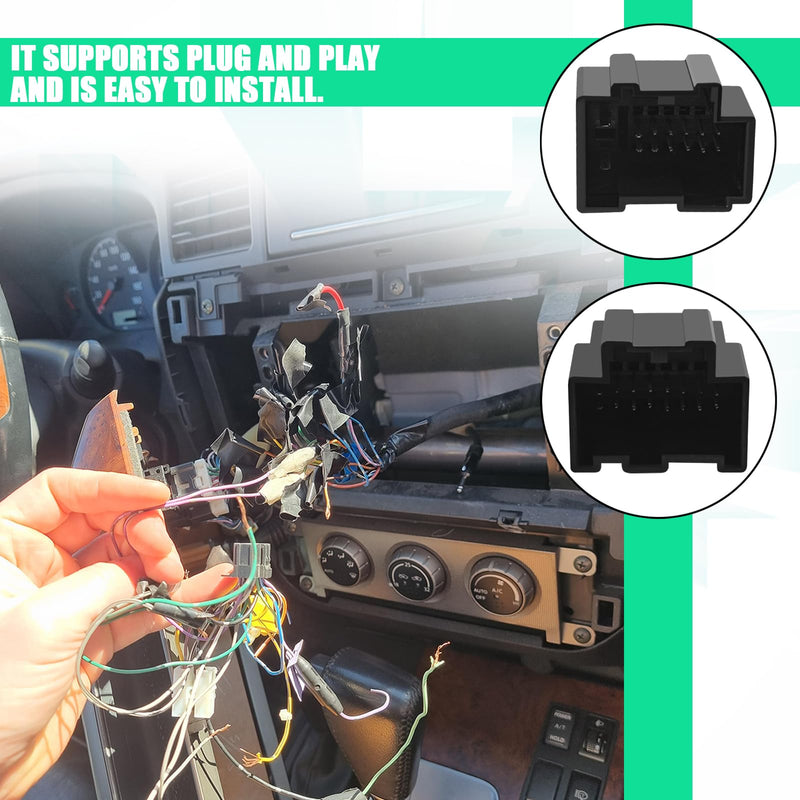 4PCS Car Audio & Video Wiring Harnesses for Cadillac GM GMC Chevrolet | Radio Wiring Harness with Antenna Adapter, Plug and Play, Aftermarket Stereo Cable Adapter for Car Audio System Installation Black