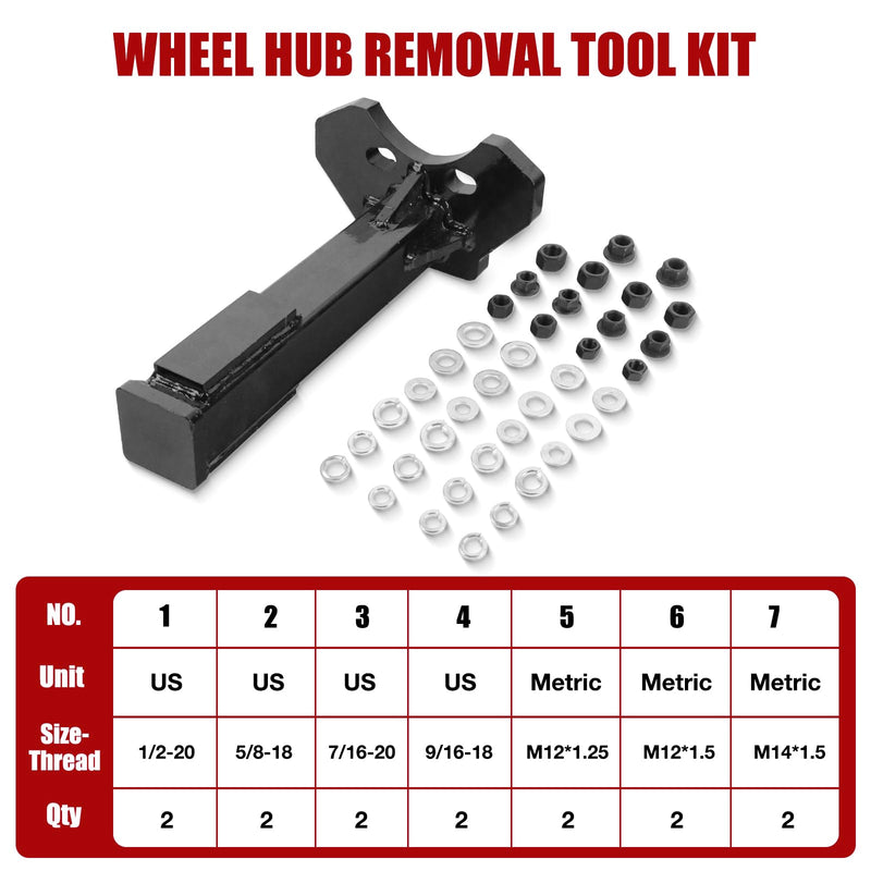 8629 Wheel Hub Removal Tool, Wheel Bearing Removal Tool, Wheel Hub Removal Tool, Replace for ATD Tools. Compatible with All Axle Stud Hubs with 5, 6 and 8 Bolts, with Nuts and Washers Black
