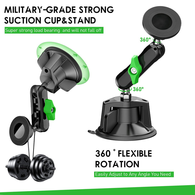 psycat Chubby Grip Magnetic Dash Mount Suction Cup Phone Mount for iPhone Samsung All Smartphone 360° Rotation Magnetic Phone Holder for Windshield