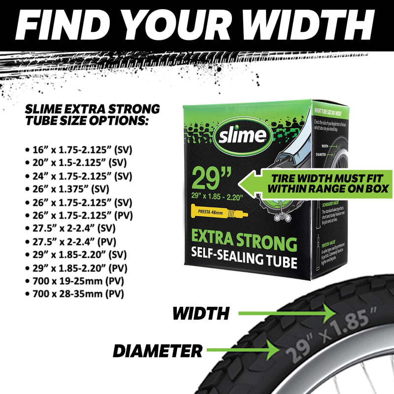 Slime Bike Inner Tube with Slime Puncture Sealant 29 x 1.85-2.20" 29in Schrader