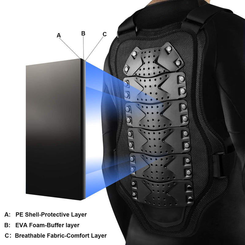 Webetop Motorcycle Armor Vest Protector for Dirt Bike Mountain Bike Off-Road Racing MTB Chest Protector Adult L L for height 5.58'-5.91'