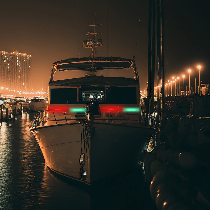Treela 8 Pcs Kayak Navigation Lights Battery Boat Stern Lights Waterproof LED Navigation Light for Night Boats Marine Safety Light for Pontoon Boat, Dinghy Flashing Mode(Red, Green) Red, Green