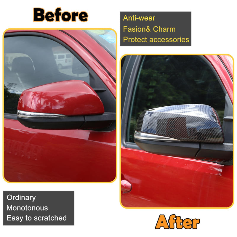 Auto Door Rearview Mirror Protective Trim Cap Compatible with Toyota Wildlander 2020-2022, Side View Mirror Cover Door Side Moulding Trim Accessories (carbon fiber pattern)