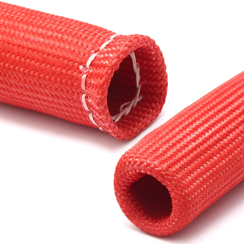 Red 8Cyl Spark Plug Heat Shield Protector and 12pc Engine Separator Insulating Fire Sleeve Wire Protector with Divider Suit for 8mm 9mm 10mm 18PCS Red