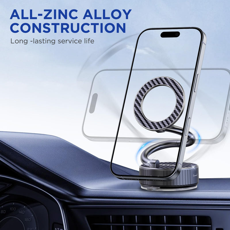 Magsafe Car Mount, Magnetic Phone Older,N55 Super Strong Suction Cup, 360° Adjustable, Portable Foldable Phone Holder for Your Car