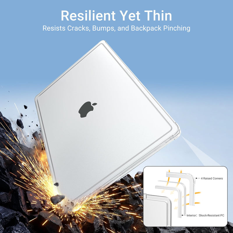 MOSISO Compatible with MacBook Pro 16 inch Case M5 M4 M3 M2 M1 2026-2021 | 3 in 1 Kit Reinforced Shock-Absorbing Hard Shell Case Cover for A3429 A3428 A3403 A3186 A2991 A2780 A2485, Matte Clear