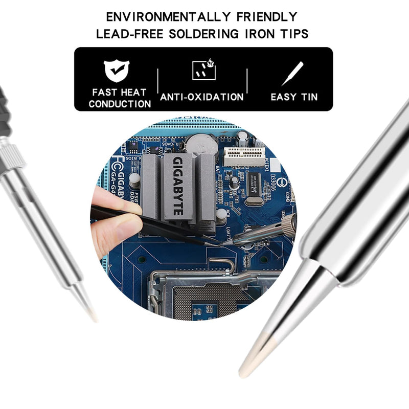 3D Printer Smoothing Kit – Finishing & Smoothing Tool with Temp Control Display for ABS, PETG, TPU, PLA Models – Soldering & Welding Iron for 3D Printing & 8pcs Soldering Iron Tips (Smoothing Kit)