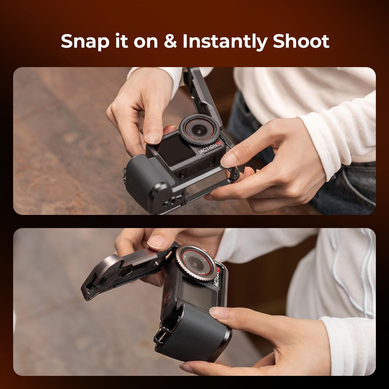 SMALLRIG Street Grip Kit for DJI Osmo Action 5 Pro / 4/3, Aluminum Cage with Shoulder Strap, Lens Protection Ring, Protective Frame with 1/4"-20 Locating Holes, for Street Photography - 6371 All in One Street Grip Kit