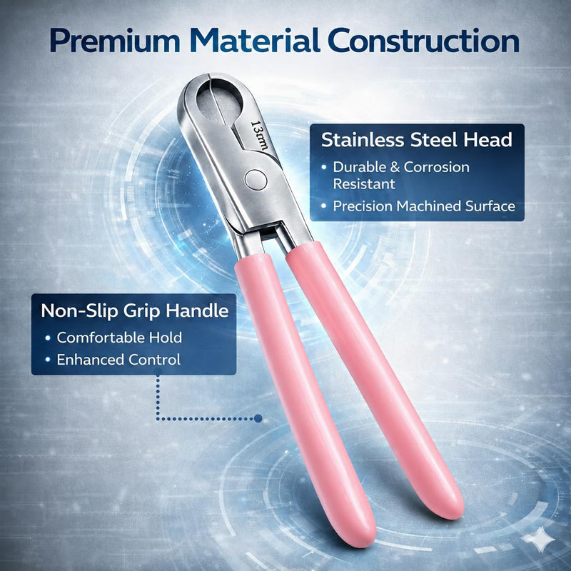 Vial Opener Vial decapper – Stainless Steel Crimp Cap Remover for 13mm and 20mm Vials, Ergonomic Grip, Fast & Safe Aluminum Seal Removal（Pink)