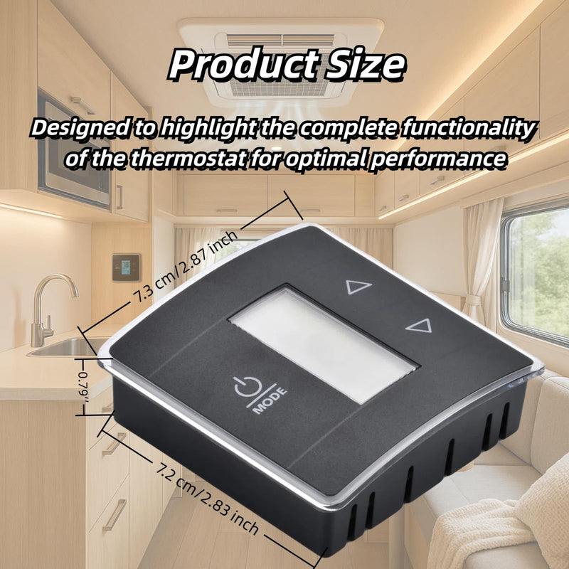 RV Thermostat Compatible with Dometic 3316250.712, Single Zone Control for Cool/Heat, 12V DC, Capacitive Touch, Blue Backlight